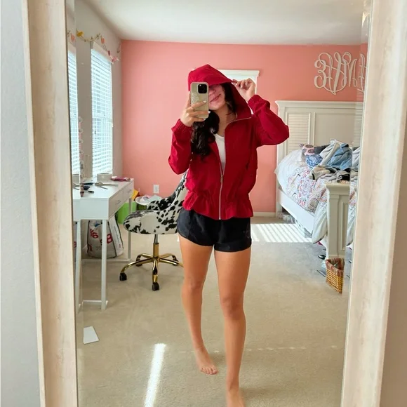 Lululemon Red Hooded Zip-Up Jacket